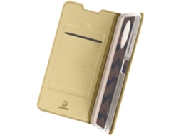 Capa Xiaomi Redmi Note 9T 5G Dux Ducis Função Suporte e Carteira Dourado