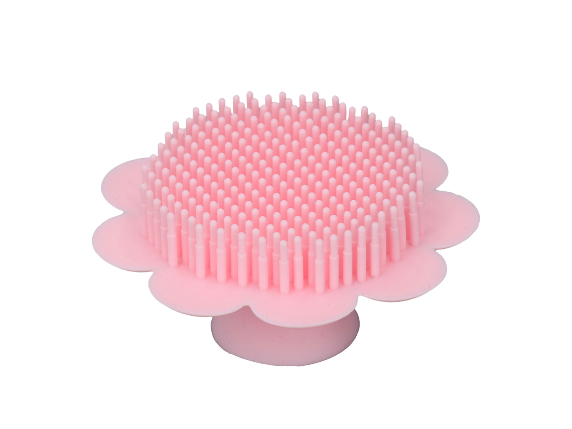 Cepillo De Banho De Silicone Para Bebê Em Forma De Girassol Suave Exfoliante E Massageador Rosa