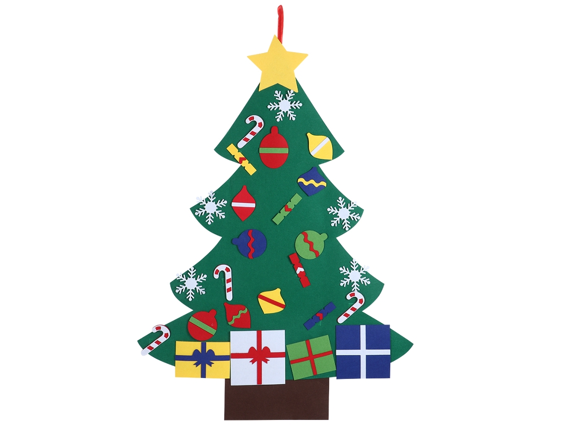 Kit de Árvore de Natal de Feltro DIY com Ornamentos para Crianças Tipo B