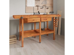 Vidaxl Bancada De Trabalho + Gavetas/tornos 162x62x83 Cm Acácia Maciça