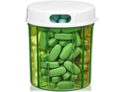 Porta Comprimidos Com 4 Compartimentos, Recipiente Para Medicamentos, Vitaminas E Suplementos, Organizador De Comprimidos Em Forma Aquaforge
