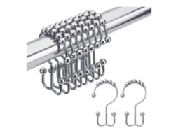 Ganchos Para Cortinas De Chuveiro, Ganchos De Metal Com Deslizamento Duplo, Conjunto De 12 SUNNY SPACES