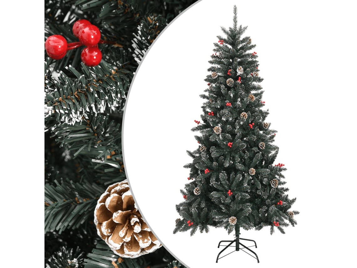 Conjunto 1 Árvore De Natal Vidaxl Verde Pvc (114 X 114 X 210 Cm)