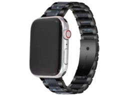 Bracelete Aço Inoxidável + Resina Safira para Apple Watch Series Se 44Mm