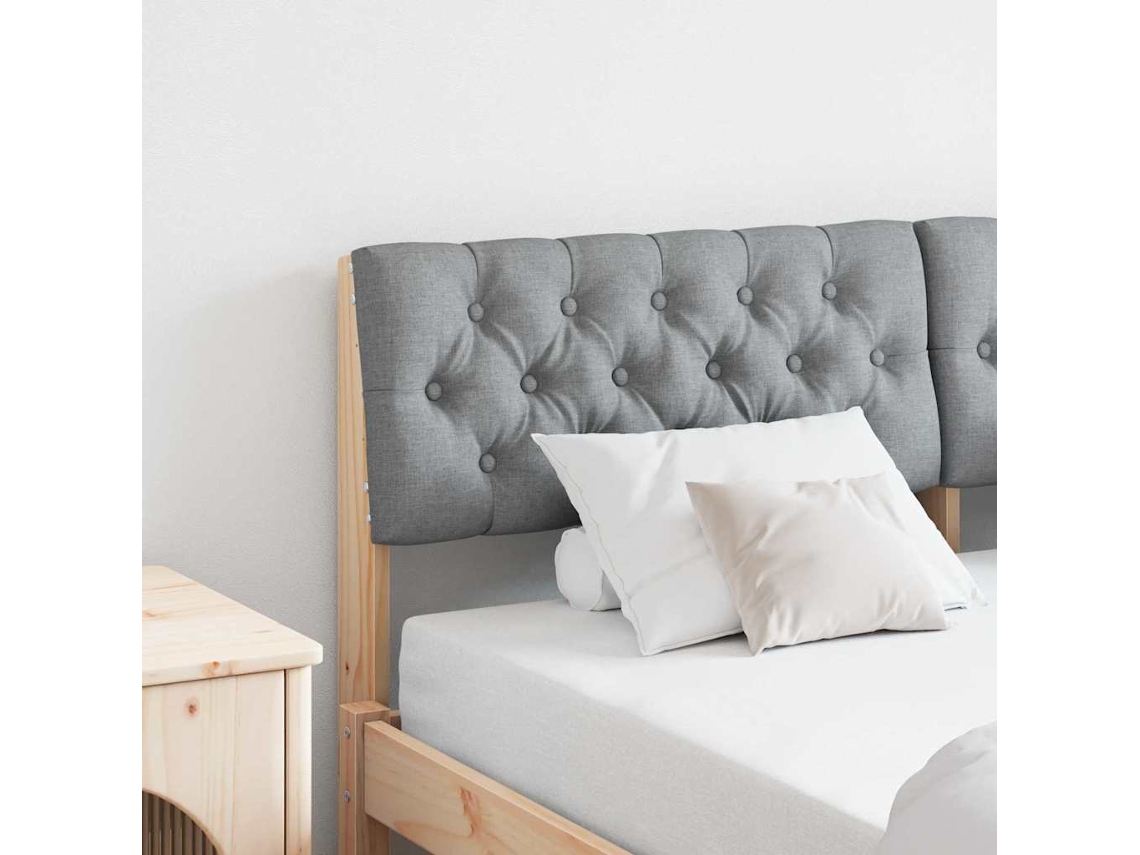 Vidaxl Cabeceira Estofada Cinzento-claro 140 Cm