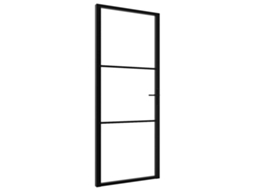 Porta de interior em vidro esg e alumínio 83x201,5 cm preto MAISON EXCLUSIVE