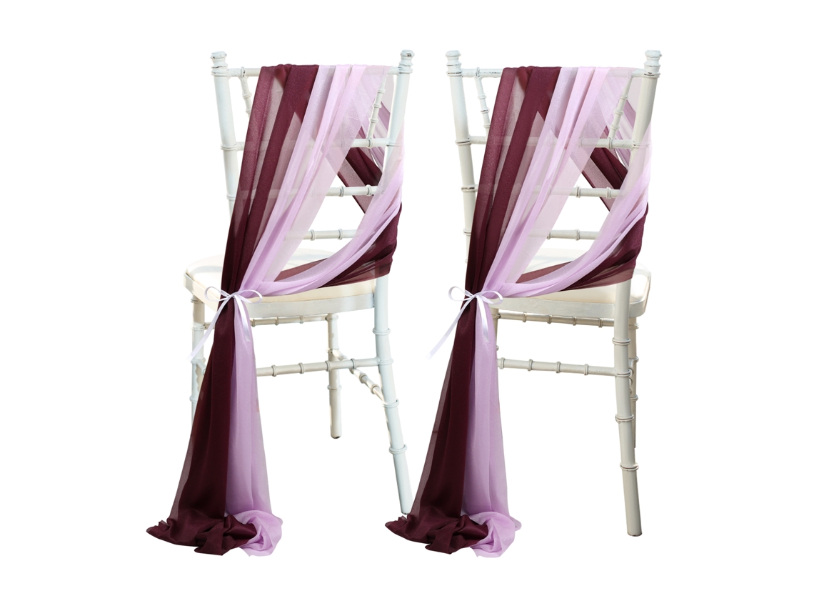 Sash Cadeira Casamento Decoração 8 Pares 25x250cm A6