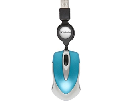 Rato VERBATIM Go Mini Travel (Cabo USB - Regular - 1000 dpi - Azul) — Com fio USB