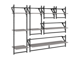 Wall Shelf Set, Wall Shelf Sets Vidaxl Cinzeto Madeira Processada (n/a)