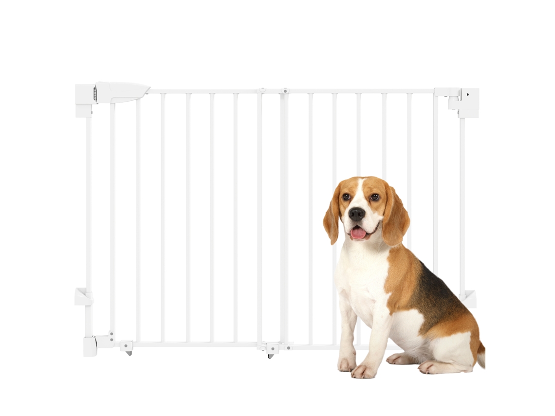 Portão De Segurança Para Escadas E Portas De 74,5 A 111,5 Cm, Com Fechamento Automático, Abertura Com Uma Só Mão Em Ambos Os Lados, Branco.