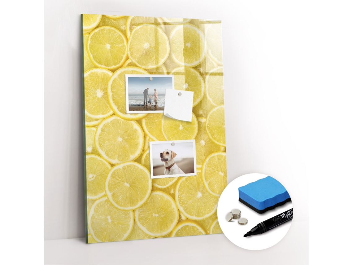 Quadro Magnético Fatias De Limão Para O Quarto Das Crianças Espelharte (40x60 Cm)