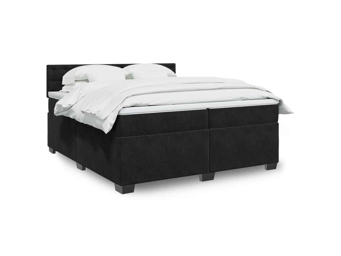 Vidaxl Cama com Molas/colchão 200x200 Cm Veludo Preto