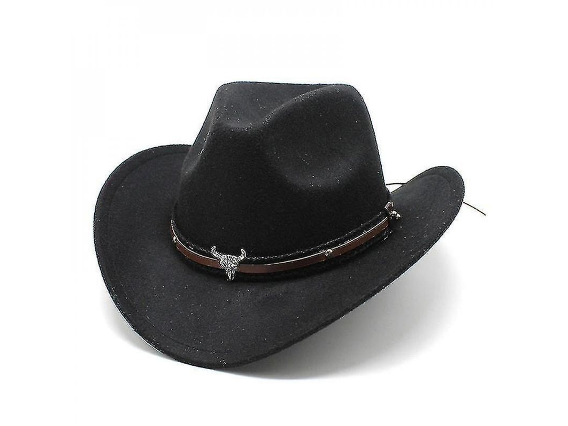 2026 sombrero Cowboy Top Hat de Lana/fieltro Rojo Unisex Circunferencia 57 59cm Negro