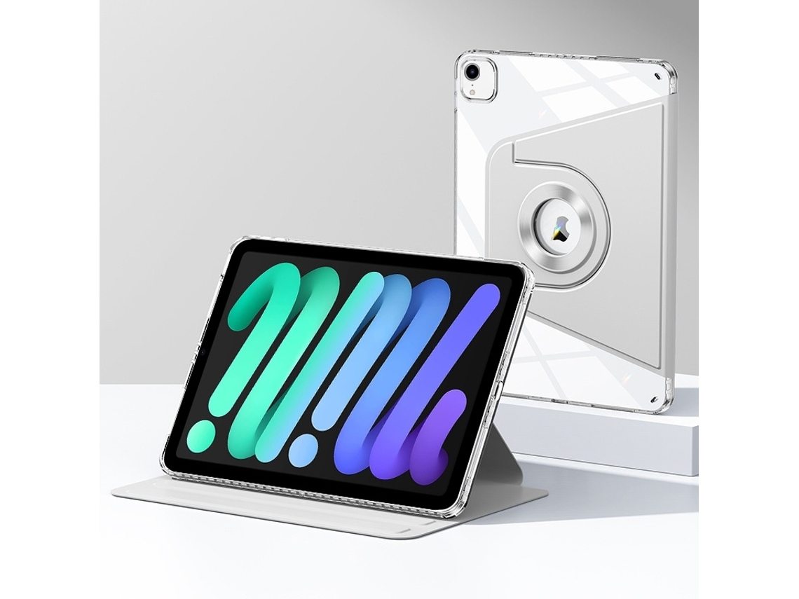 Capa Para Ipad Mini 6 Em Couro Com Magnética Cinza Elysve