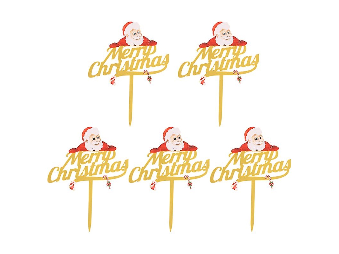 5 Unidades De Topo De Bolo Para Festa De Natal