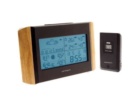 Estação meteorológica Otio com efeito madeira e sensor sem fio IP44