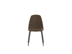 Cadeira Brigitte Em Couro Sintético Vintage Moka Com Estrutura De Metal Antracite - Assento Acolchoado Em Design Industrial Moderno - 4 Peças