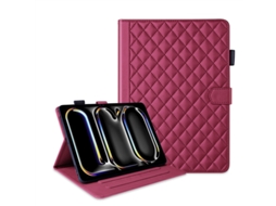 Capa Hexinyigjly Para Samsung Tab A8 Em Pele Pu, Com Compartimentos Para Cartões E Função De Suporte Vermelho (10,5 Polegadas)