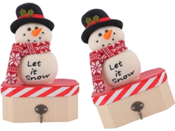 Conjunto De 2 Caixas Em Formato De Papai Noel/boneco De Neve Para Guardar Doces, Decoração Sazonal Para Casa