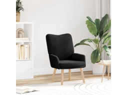 Vidaxl Poltrona Preto 63 X 67 X 94 Cm Tecido De Ovelha E Compensado