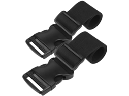 Cintas De Bagagem Mikinona Ajustáveis Em Nylon Preto Com Fivela Fácil Usar, Conjunto De 2 Peças Com Cintas