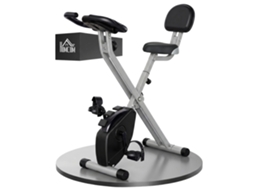 Bicicleta Estática Dobrável com 8 Níveis de Resistência Magnética com Assento Ajustável 43x97x109 Cm Cinzento