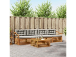 Vidaxl Conjunto De Sofás Para Exterior 5 Unid. Cinza Natural E Claro