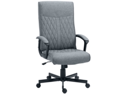 Cadeira De Escritório Giratória 360° Com Encosto Alto Altura Ajustável E Função De Inclinação 65x65x102-112,5cm Cinza Escuro