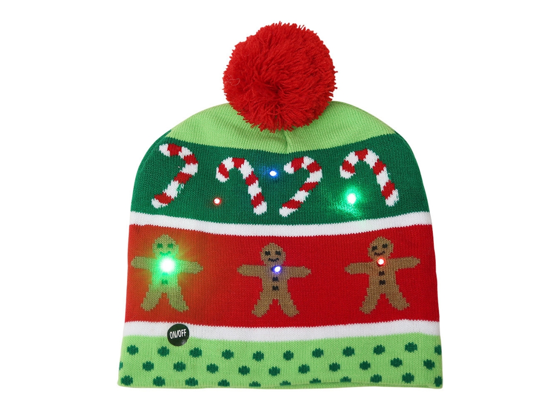 Boné De Natal Com Led Moles E Aconchegante Para Crianças E Adultos