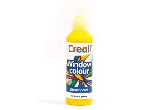 Tinta Reposicionável para Janelas Glass CREALL (Amarelo Limão - 80 ml)