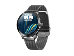 V33 Relógio Inteligente Preto Aço 1.09 Tela Redonda Monitoramento de Frequência Cardíaca Exercício Oxigênio no Sangue GODTVAGT