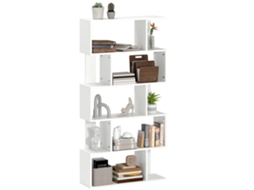 Estante assimétrica BTFORUS em S, 5 níveis com 10 prateleiras abertas 80x24x159 cm branco