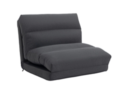 Puf Com Função De Cama, Encosto Inclinável, Dobrável, Até 120kg, 70 X 72 X 56 Cm, Cinza Escuro-qc