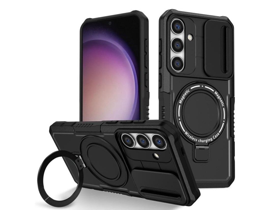 Capa Zruxe Compativel Com Samsung Galaxy S25 5g (tpu Hybrid Pc - Sliding Camshield Magsafe - Preto)