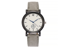 Relógio de Pulso Feminino de Quartzo com Pulseira de Couro Pu Vansvar Cinza