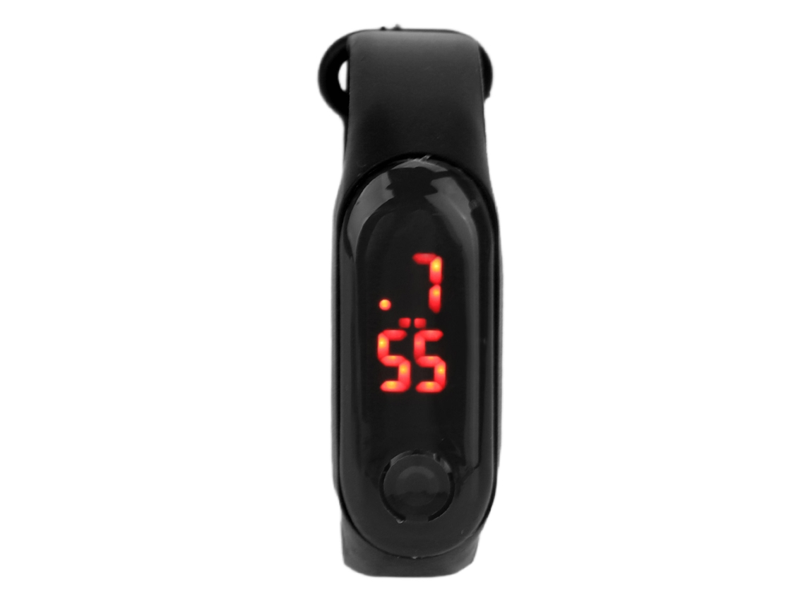 Relógio Eletrônico Mini Infantil Esportivo com Pulseira de Silicone e Led Vermelho