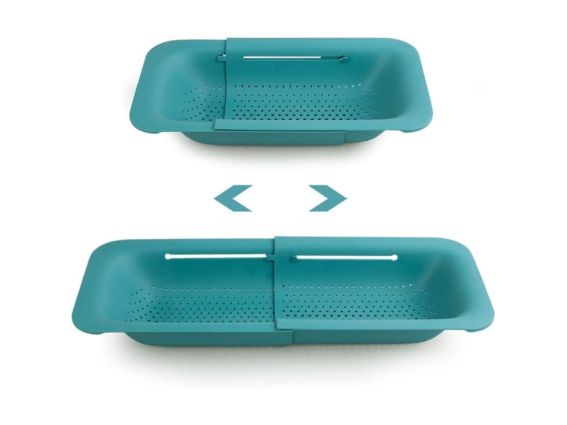 Coador Colapsível Para Cozinha Estensível Para Frutas Legumes Massas Com Design Espaçoso (verde)
