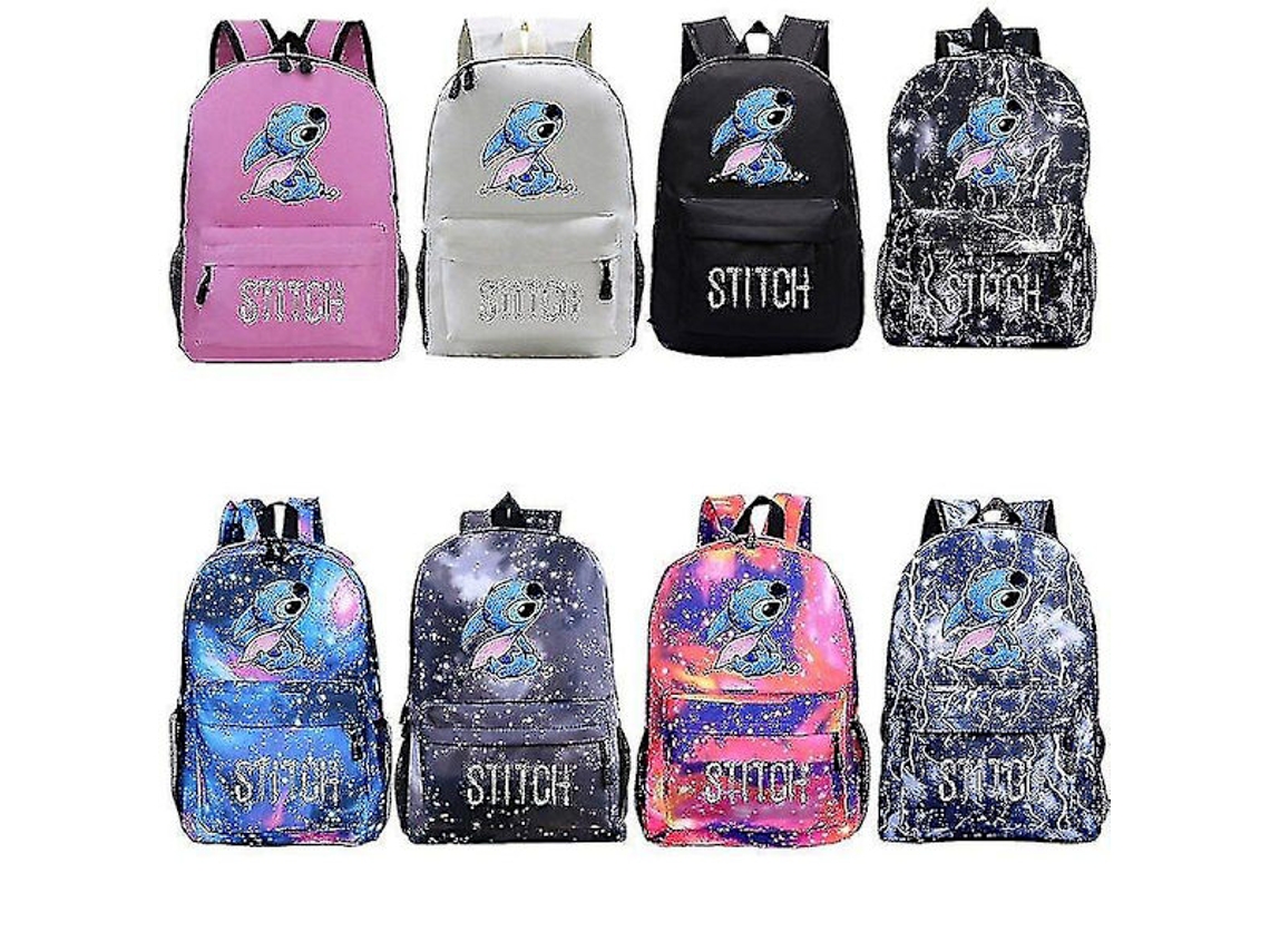 Mochila Unissex Com Estampa Do Stitch Em Estilo Cartoon, Ideal Para Estudantes, Escola E Viagens_xhk Preta Aquaforge
