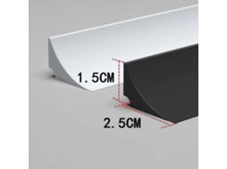 Barreira de silicone flexível 3m para separação seca e úmida na cozinha, banheiro e ducha, sem soleira, 200cm, preto | S/MARCA