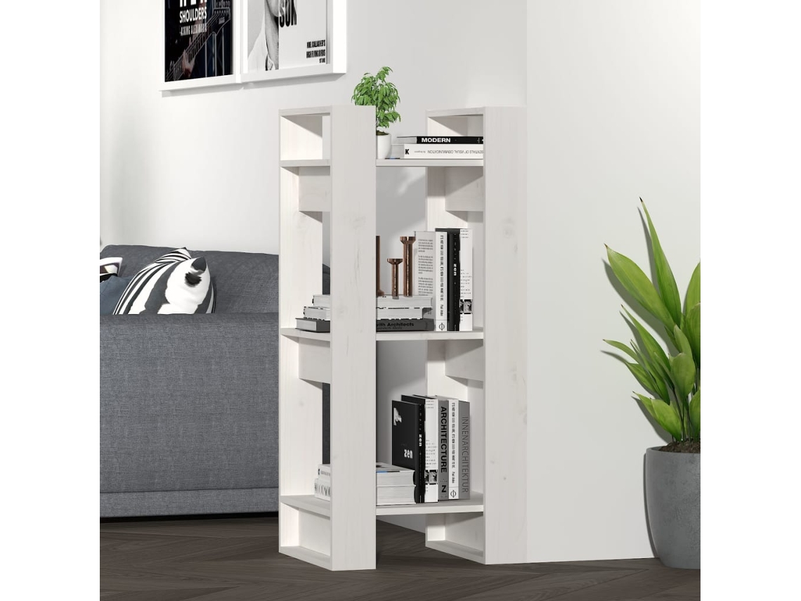 Vidaxl Estante/divisória 41x35x91 Cm Pinho Maciço Branco