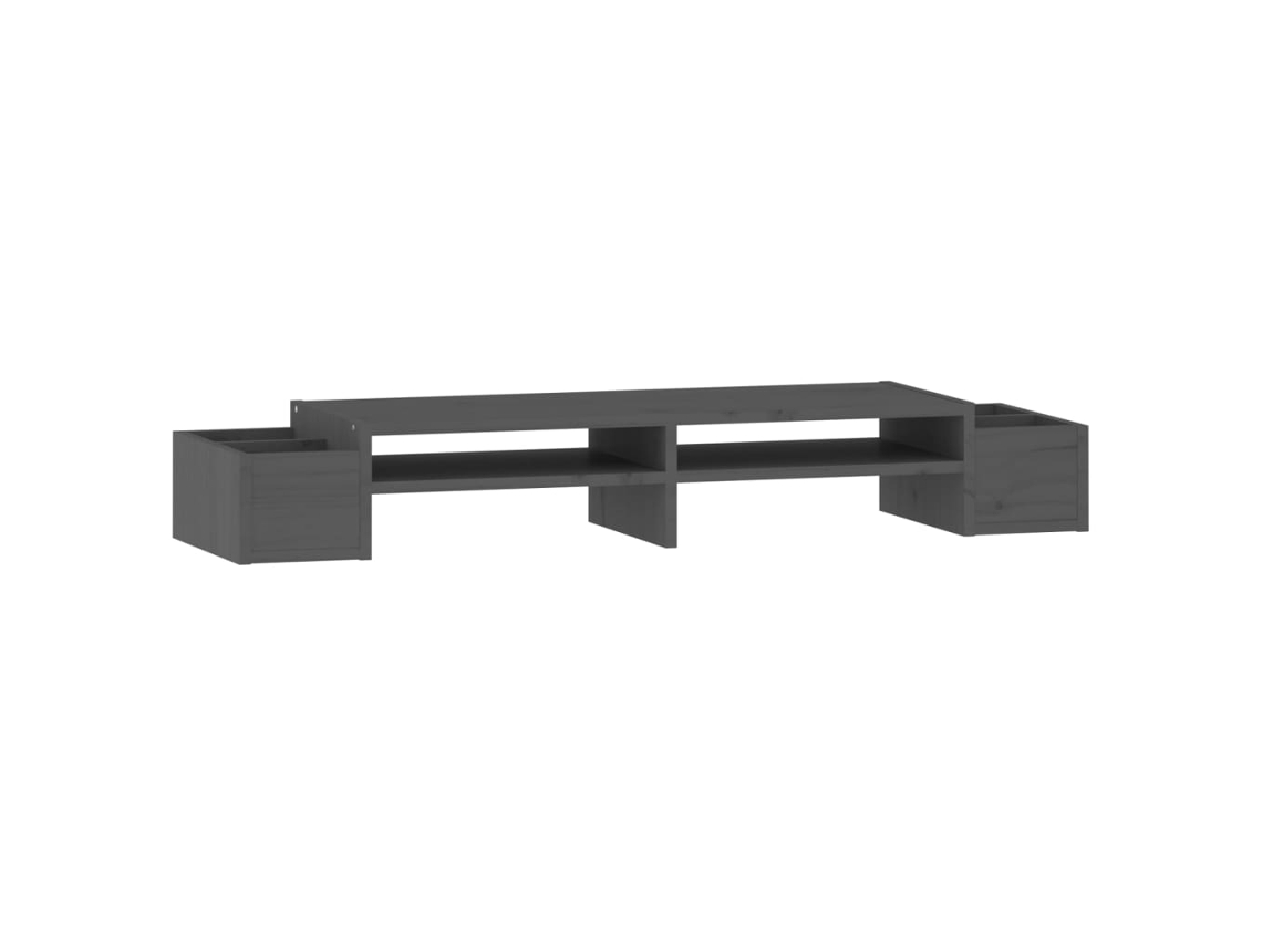 Suporte para Monitor VIDAXL 100x27,5x15 cm pinho maciço cinzento