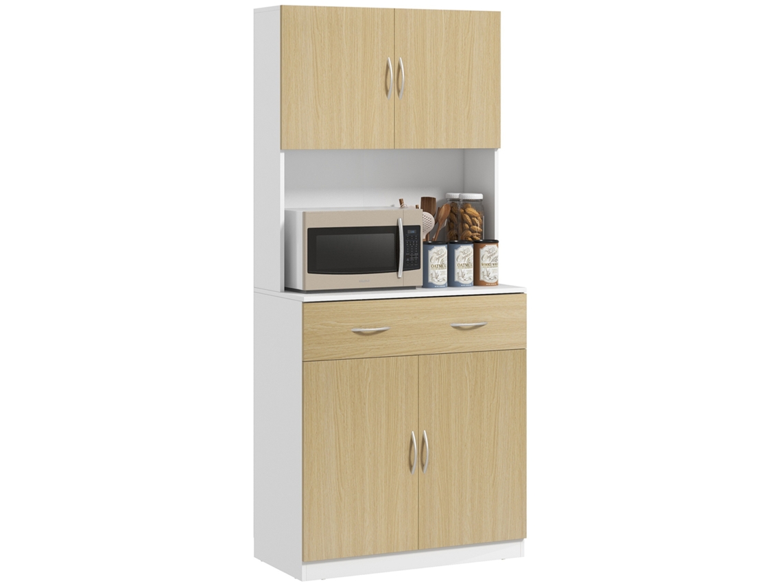 Armário 40x180 Cm Em Madeira Ideal Para Para Sala De Jantar Cor Branco Para Decoração E Funcionalidade Com Design Moderno E Prático E Branco