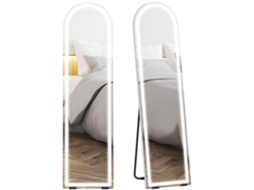 Espelho de corpo inteiro com luzes led, formato arco, regulável, 150x40cm, branco, S/MARCA