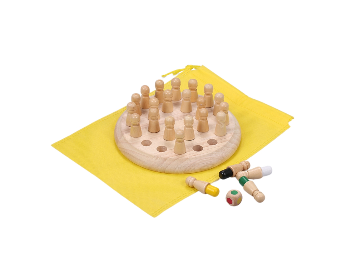 Mali jogo de Xadrez de Memória em Madeira para Crianças Brinquedo Educativo de Cor Cognitiva para Família