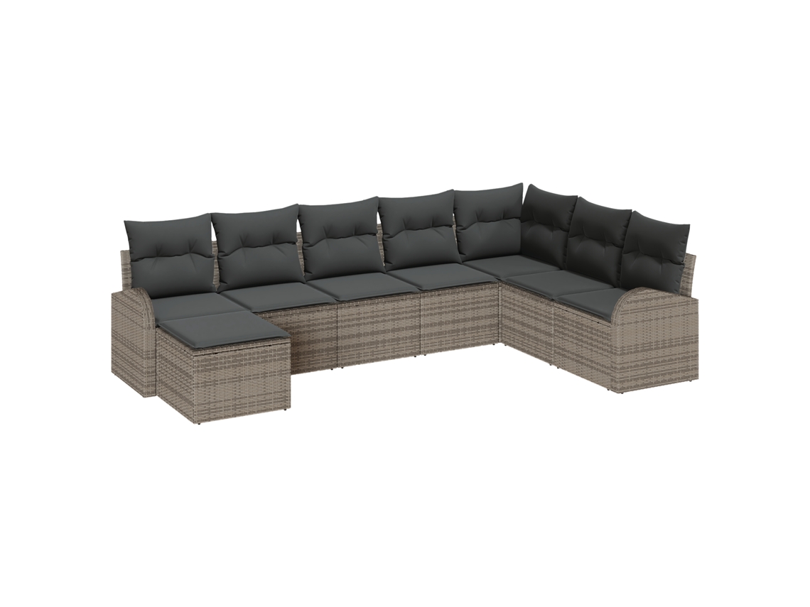 Conjunto 8 Conjunto De Sofás Vidaxl Cinzento Vime Pe (289 X 179 X 85 Cm)