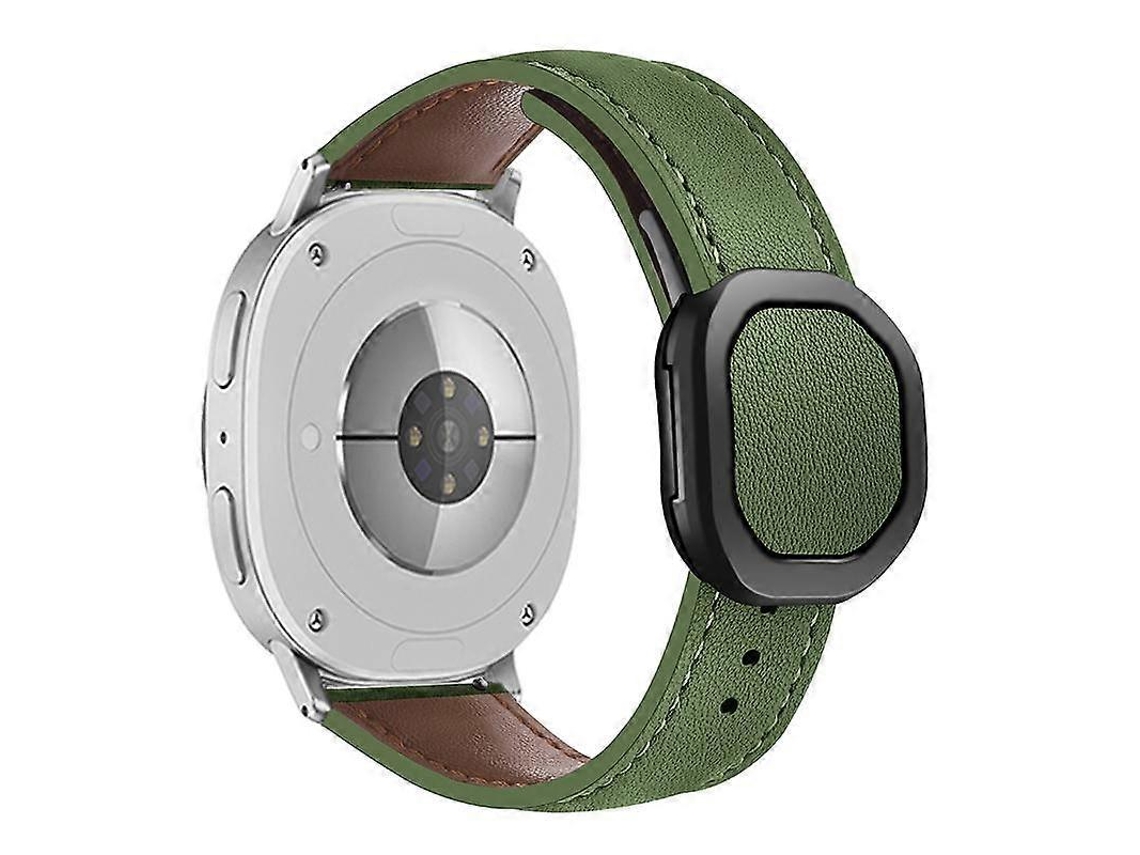 Pulseira De Couro Genuíno Com Fecho Magnético Dobrável Para Samsung Galaxy Watch8 / Watch8 Classic