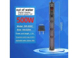 Aquecedor de Aquário Digital 25w a 500w com Termômetro e Controle Automático Temperatura Constante, À Prova Xplosão. GOKOCO