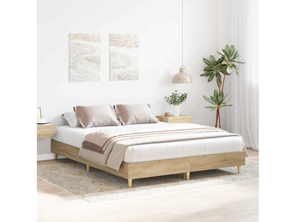 Vidaxl Estrutura Da Cama Sonoma 152 X 203 Cm Derivados De Madeira