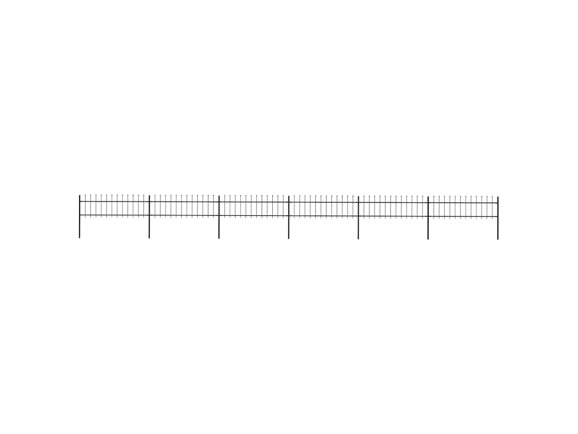 Vidaxl Cerca De Jardim Com Topo Em Forma De Lança Em Aço 1070x60 Cm, Preta