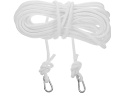 Varal de Nylon Trançado 10 M com Ganchos Metal, Branco, Corda Resistente a Rasgos para CHABERLU